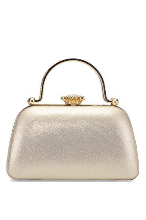 Guja 25KC1289 Kadın Taşlı Kutu Abiye Çanta Altın