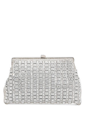 Guja 25KC1292 Kadın Taşlı Abiye Çanta Gümüş