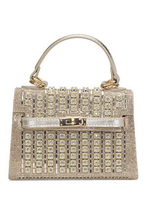 Guja 25YG585 Kadın Taşlı Abiye Çanta Altın