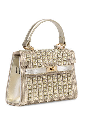 Guja 25YG585 Kadın Taşlı Abiye Çanta Altın