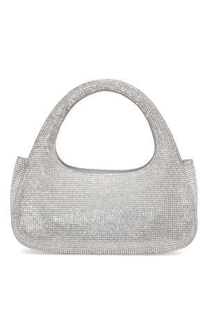 Guja 25YG586 Kadın Taşlı Abiye Çanta Gümüş