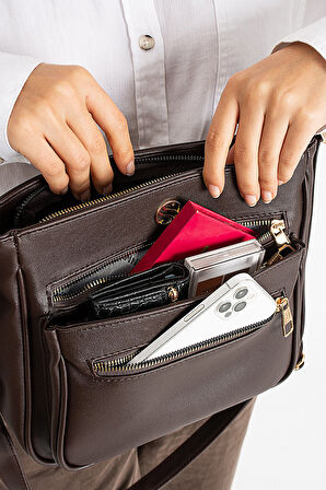 Elit 25KSNM1399 Kadın Omuz Çantası Kahverengi