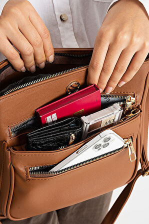 Elit 25KSNM1399 Kadın Omuz Çantası Taba