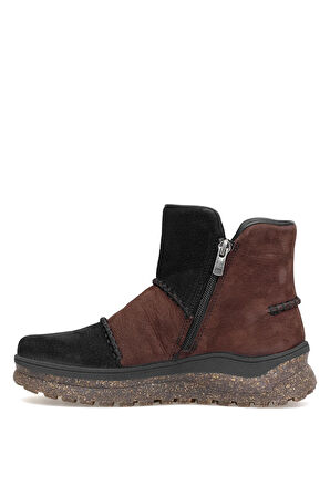 Mammamia D25KB-4090 Kadın Hakiki Nubuk Deri Düz Bot Siyah