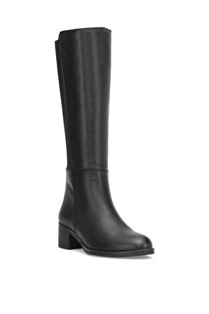 Mammamia D25KC-2300 Kadın Hakiki Deri Topuklu Çizme Siyah