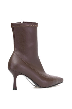 Elit 25KMST1179C Kadın Topuklu Bot Kahverengi