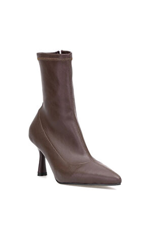 Elit 25KMST1179C Kadın Topuklu Bot Kahverengi