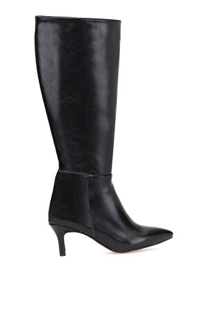 Elit Brk612C Kadın Topuklu Çizme Siyah