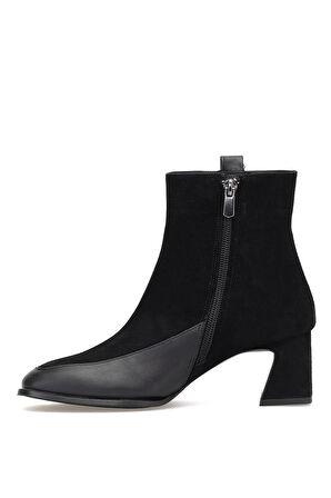 Elit Cordelia Kadın Hakiki Rugan Deri Klasik Topuklu Bot Siyah