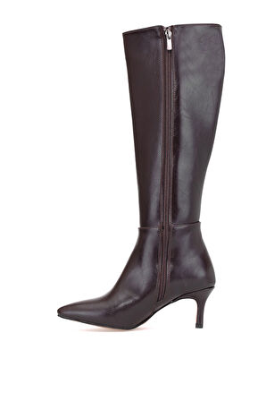 Elit Brk612C Kadın Topuklu Çizme Kahverengi