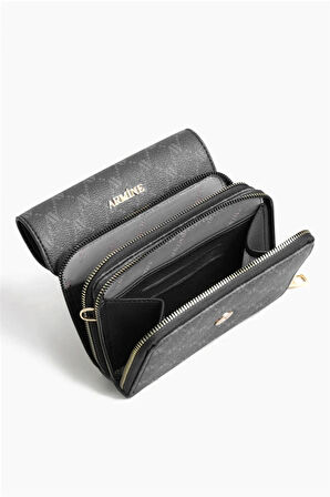 Armine 381 Kadın El Çantası Siyah Baskılı