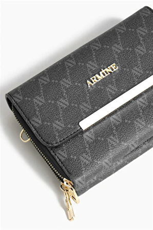 Armine 381 Kadın El Çantası Siyah Baskılı