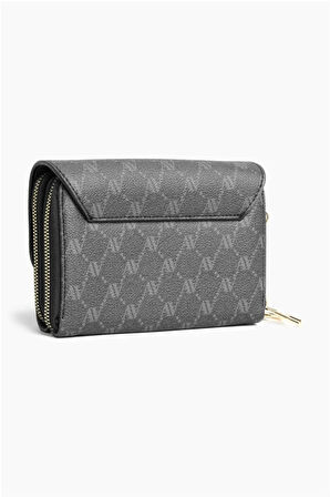 Armine 381 Kadın El Çantası Siyah Baskılı