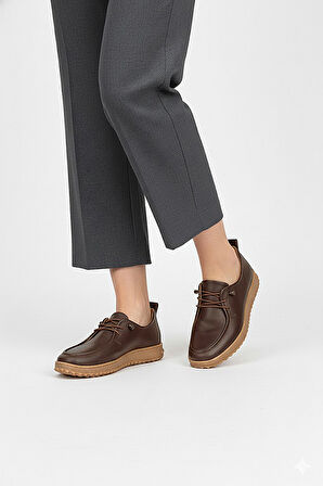 Elit ASSCL100 Kadın Hakiki Deri Casual Ayakkabı Kahverengi