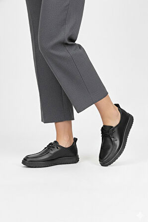 Elit ASSCL100 Kadın Hakiki Deri Casual Ayakkabı Siyah