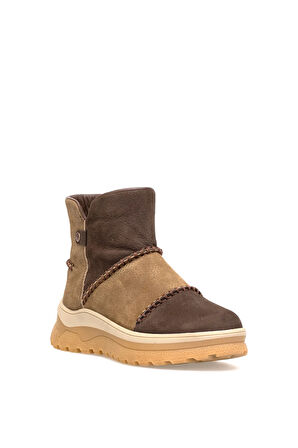 Mammamia D25KB-4090 Kadın Hakiki Nubuk Deri Düz Bot Kahverengi