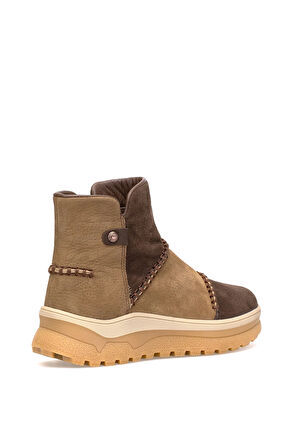 Mammamia D25KB-4090 Kadın Hakiki Nubuk Deri Düz Bot Kahverengi