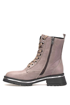 Mammamia D25KB-4610 Kadın Hakiki Deri Topuklu Bot Vizon