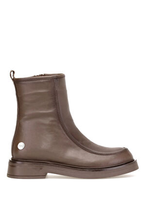 Mammamia D25KB-8150 Kadın Hakiki Deri Düz Bot Kahverengi