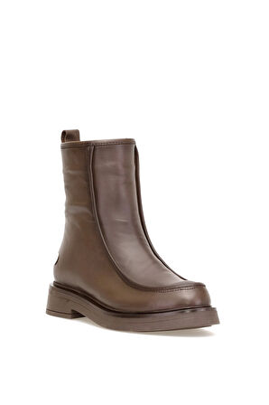 Mammamia D25KB-8150 Kadın Hakiki Deri Düz Bot Kahverengi