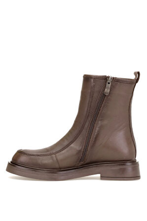 Mammamia D25KB-8150 Kadın Hakiki Deri Düz Bot Kahverengi