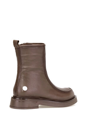 Mammamia D25KB-8150 Kadın Hakiki Deri Düz Bot Kahverengi