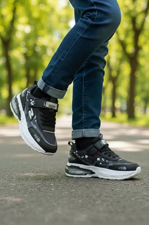 Elit 26YASWS0076 Filet Erkek Çocuk Klasik Sneaker Siyah - Beyaz