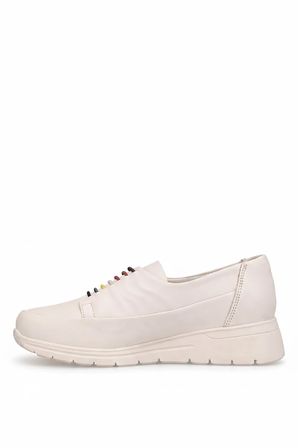 Mammamia D26YA-3615 Kadın Hakiki Deri Casual Ayakkabı Krem