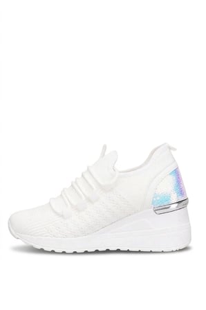 Elit BTFLRFT-607 Kadın Gizli Dolgu Topuklu Klasik Sneaker Beyaz