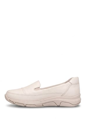 Mammamia D26YA-3570 Kadın Hakiki Deri Casual Ayakkabı Krem