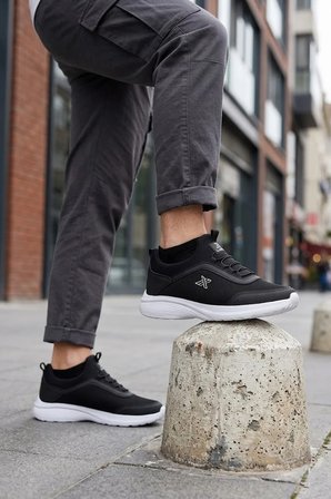 Elit ASPRT4194 Erkek Klasik Sneaker Siyah - Beyaz