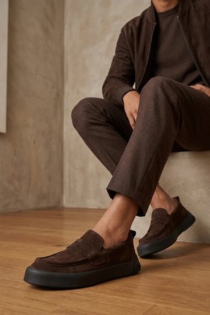 Luciano Bellini 26K-ALFA5409S Erkek Hakiki Deri Casual Ayakkabı Kahverengi