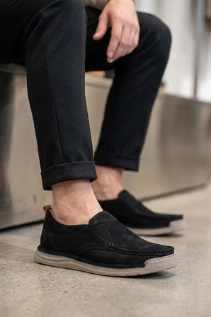 Elit ERL62400 Erkek Hakiki Deri Casual Ayakkabı Siyah