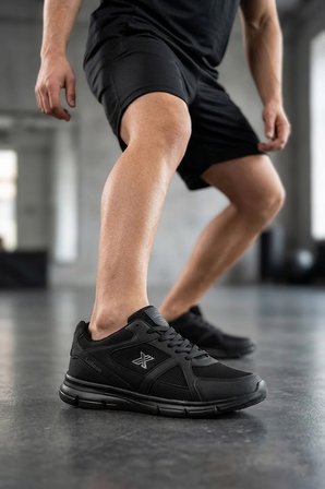 Elit ASPRT251 Büyük Numara Erkek Klasik Sneaker Siyah - Füme