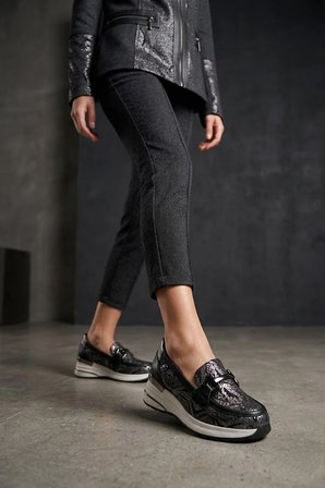 Mammamia D26YA-3240 Kadın Hakiki Deri Casual Ayakkabı Siyah