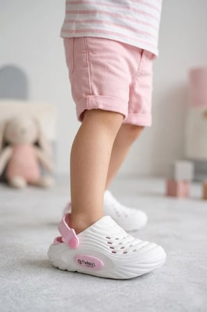 Elit MYS9808 Filet-Patik Kız Çocuk Emojili Sabo Terlik Beyaz - Pembe