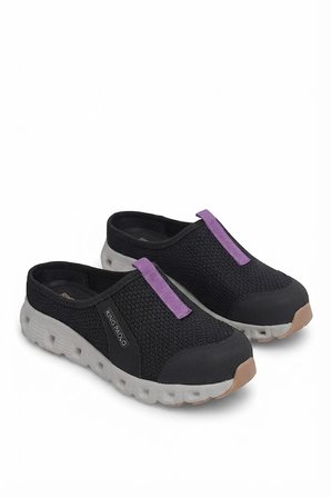 King Paolo H5204 Missy Kadın Memory Foam Sabo Terlik Siyah - Mor