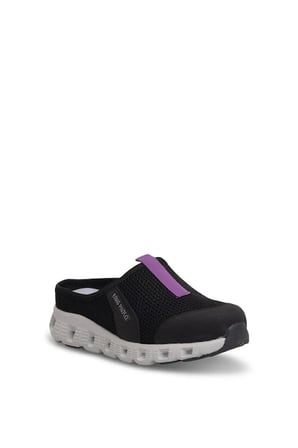 King Paolo H5204 Missy Kadın Memory Foam Sabo Terlik Siyah - Mor