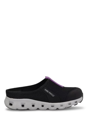 King Paolo H5204 Missy Kadın Memory Foam Sabo Terlik Siyah - Mor
