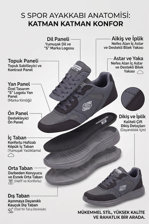 Elit ASENS4349 Erkek Klasik Sneaker Füme