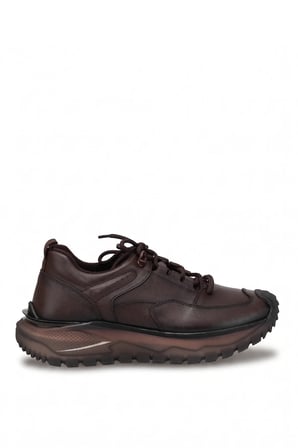 Elit 26KNBL6031 Erkek Hakiki Deri Sneaker Kahverengi