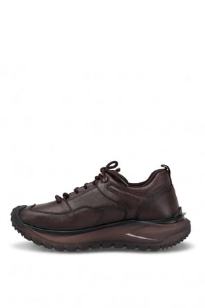 Elit 26KNBL6031 Erkek Hakiki Deri Sneaker Kahverengi