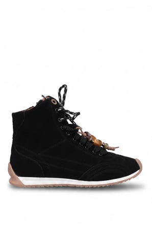 Elit Kcm195 Kadın Taşlı Sneaker Bot Siyah