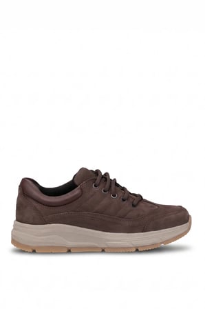 King Paolo L1399N Erkek Hakiki Nubuk Deri Memory Foam Klasik Sneaker Kahverengi