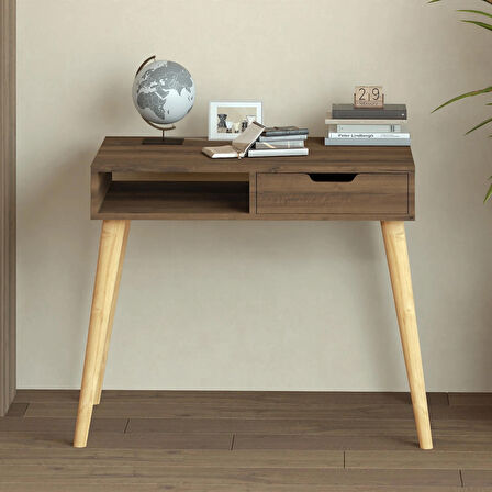 Offer Çalışma Masası, Bilgisayar Masası, Çekmeceli Kilim, Ahşap Ayak, Ev-Ofis