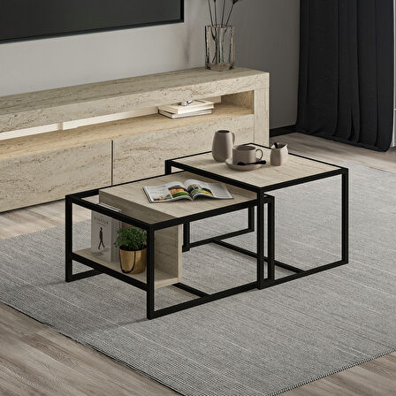 Batı 2'li Orta Sehpa Takımı – Modern Tasarım, Fonksiyonel Kullanım