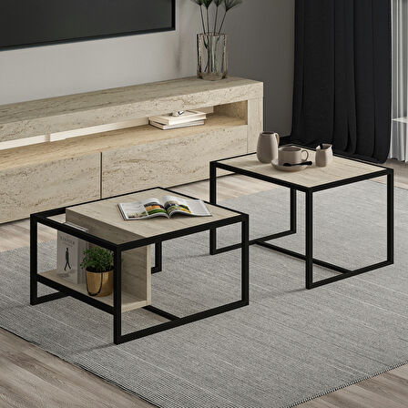 Batı 2'li Orta Sehpa Takımı – Modern Tasarım, Fonksiyonel Kullanım