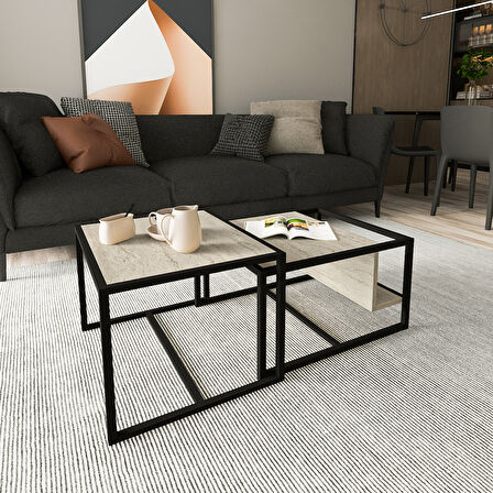 Batı 2'li Orta Sehpa Takımı – Modern Tasarım, Fonksiyonel Kullanım