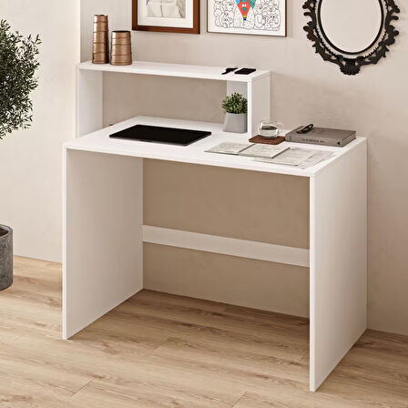 Amber Çalışma Masası – Raflı, Modern Bilgisayar Masası