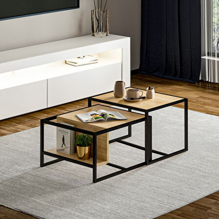 Batı 2'li Orta Sehpa Takımı – Modern Tasarım, Fonksiyonel Kullanım